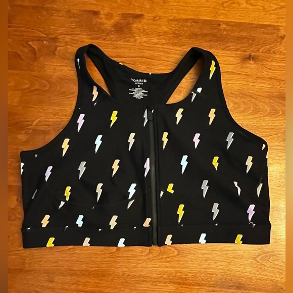 torrid Tops - TORRID Active Bra Top Size 3 Zipper & Clasp Front Razor Back Supportive Summer